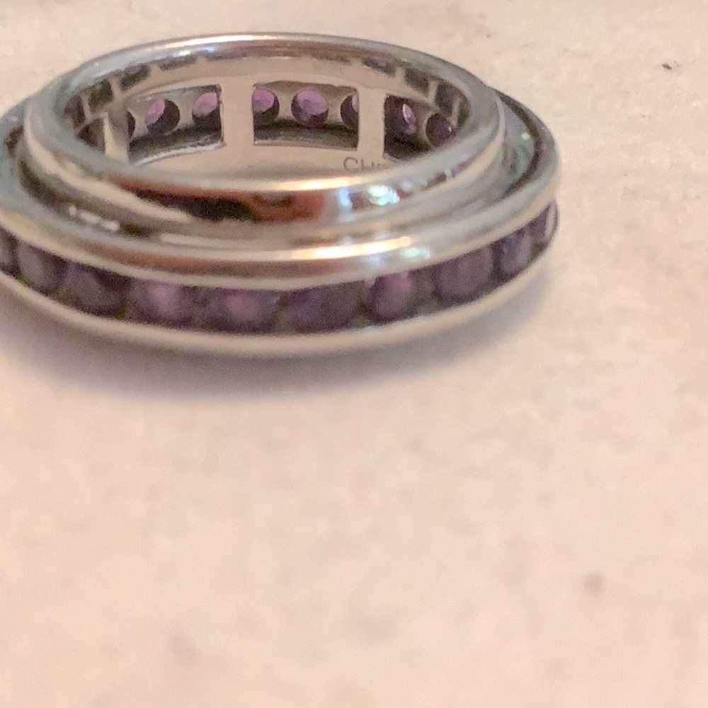 Sterling Silver Amethyst Stack Band Ring - image 8